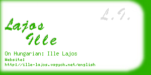 lajos ille business card